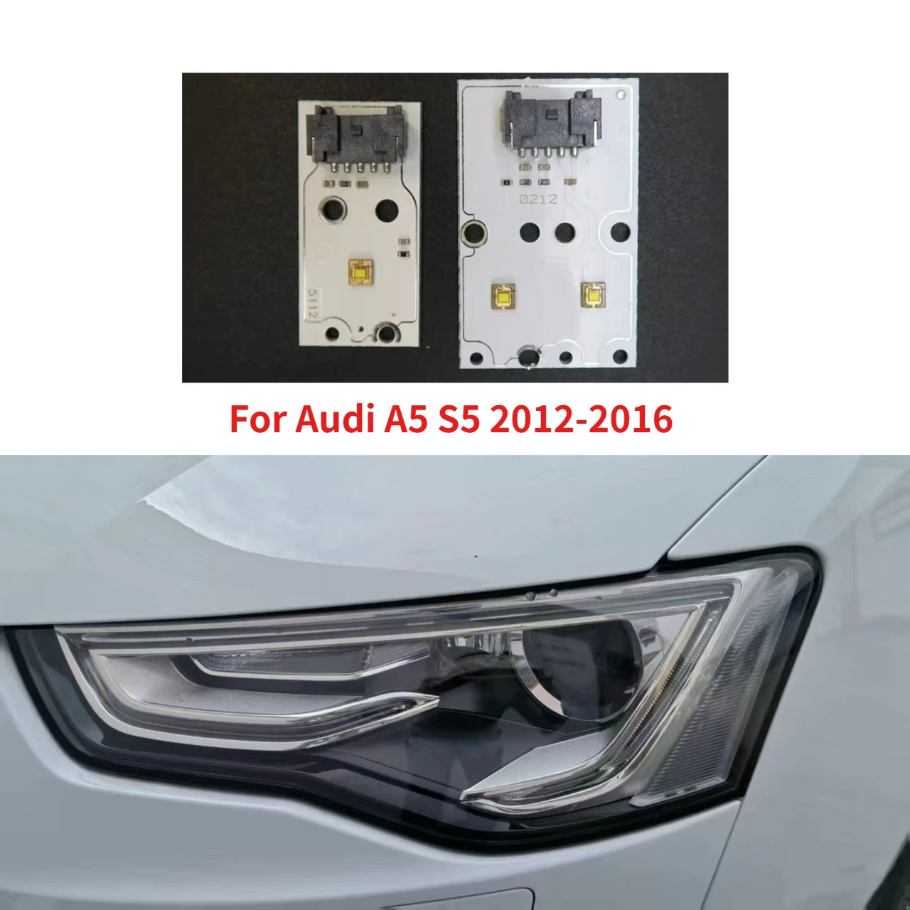 

White LED DRL Chip Ballast Board LED Circuit Board Light Source Module For Audi A5 S5 2012-2016 Car Headlight Replacement parts