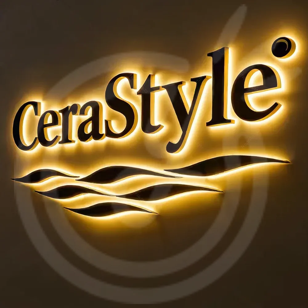 

Custom 3D LED Metal Backlit Letters Sign for Business Storefront Outdoor Waterproof Illuminated Light Up Advertising Signage