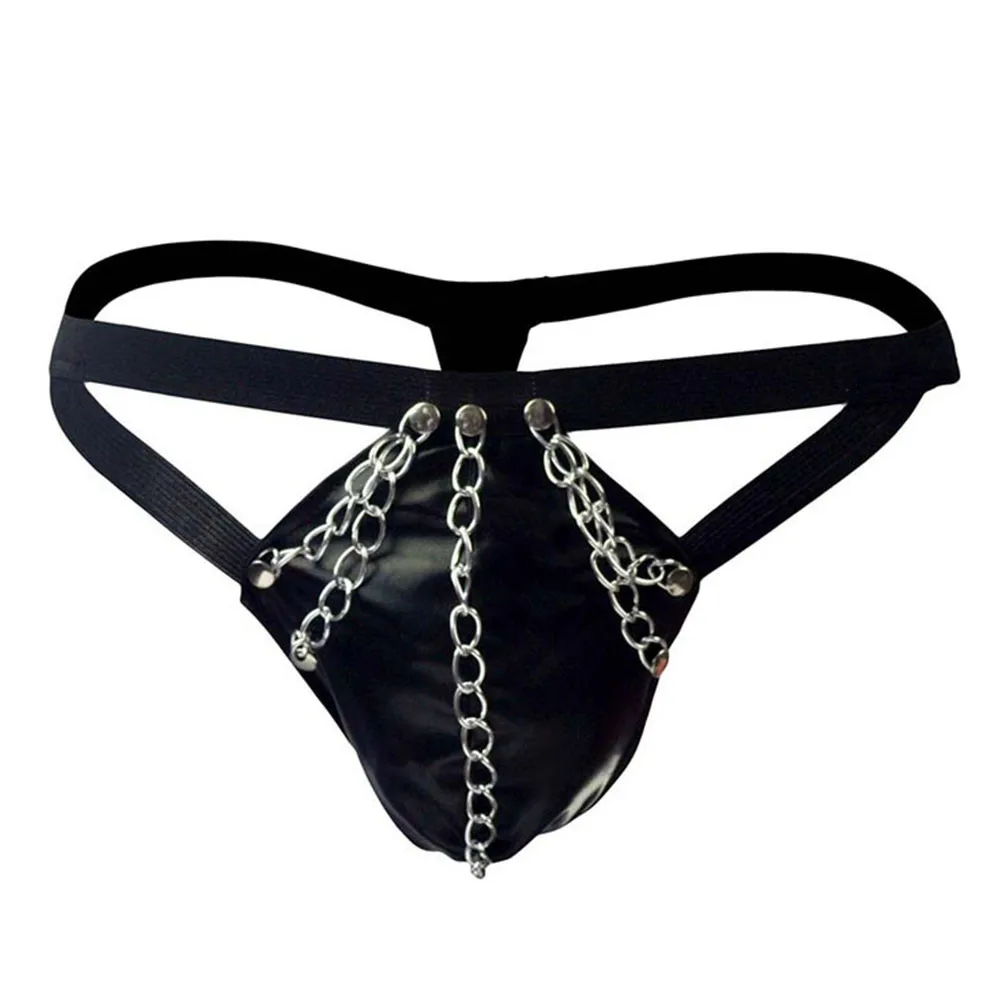 Men's Thong And G String Faux Leather Thong Ring Sexy Lingerie Hot  Underwear Sissy Jock Strap Underpants Gay Tangas Hombre