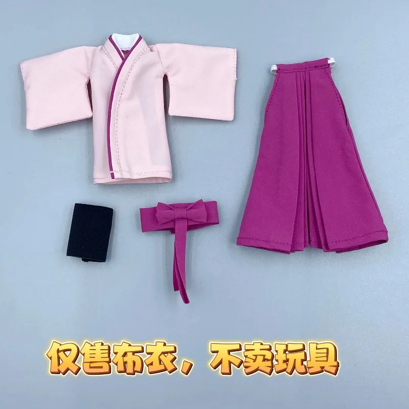 

In Stock 1/12 Scale Japanese Valkyrie Wide Sleeves Kimono Belt Skirt Set for 6'' Action Figures Figma Body Accessories
