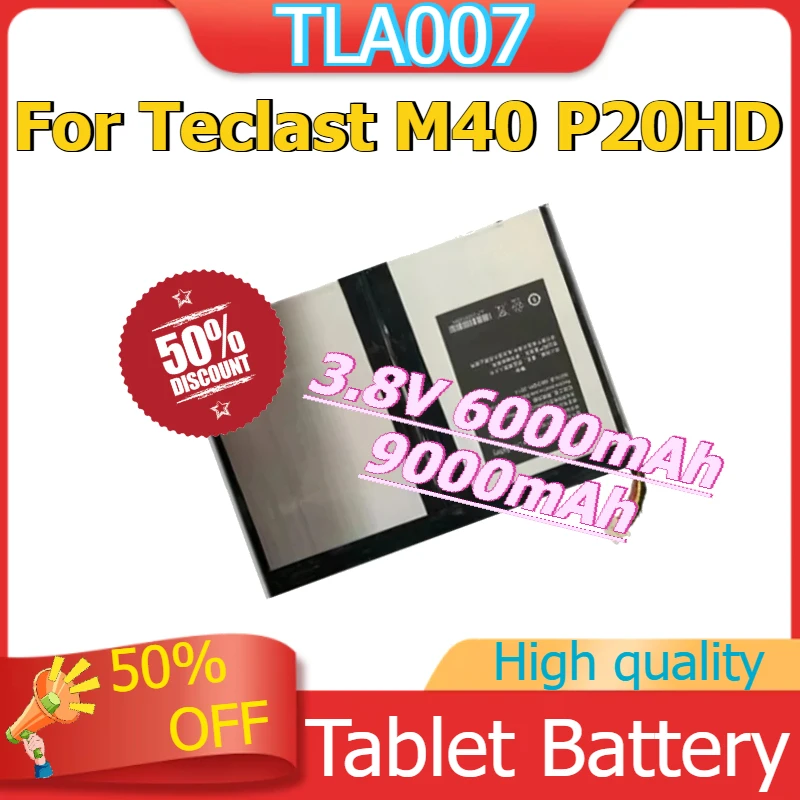 

TLA007 Replacement Battery for Teclast M40 P20HD 5 Lines Portable Power Bank Tablet Battery 3.8V 6000mAh 9000mAh
