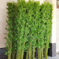 Artificial Green Bamboo Fake Bamboo Plant for Interior Partition, Green Foliage, Home Decoration, Indoor and Outdoor, 10PCs