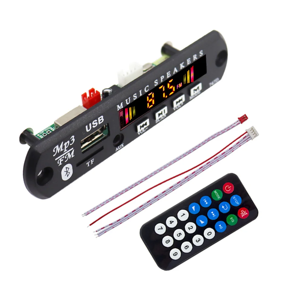 

12V Bluetooth-5.0 Wireless WIFI MP3 Music Player Decoder Board USB TF Radio AUX Car Kit Module