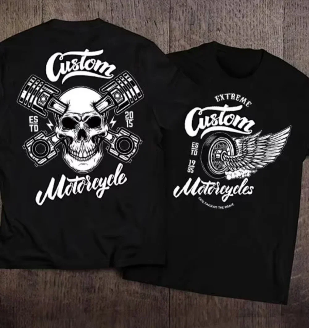 

2025 American Locomotive May Khaki Print Short Sleeve Tshirt Rock Skull American Retro Harleys Motorcycle Trend Locomotive