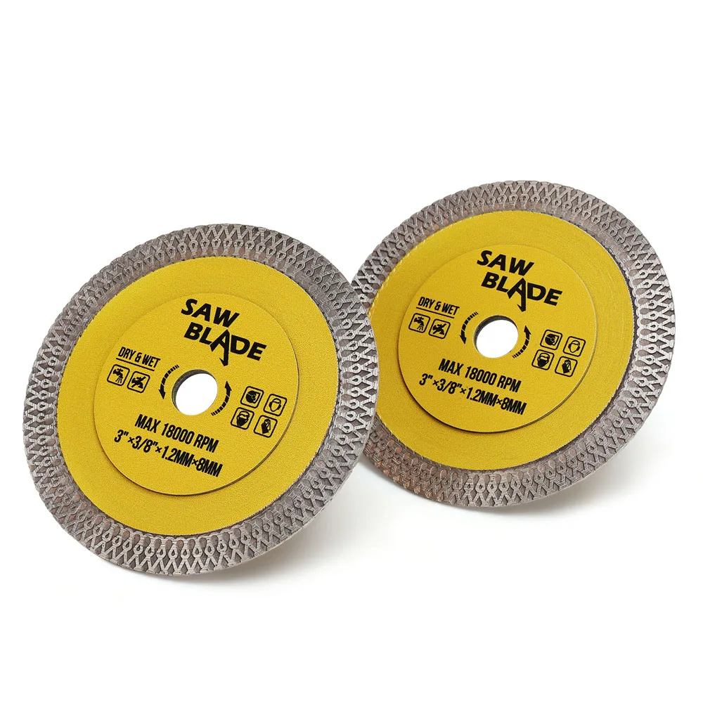 Panfreet 1 peça lâmina de serra de diamante 3 "78mm lâmina de telha super fina com caramanchão de 3/8", para corte de granito, azulejos de mármore, azulejo cerâmico