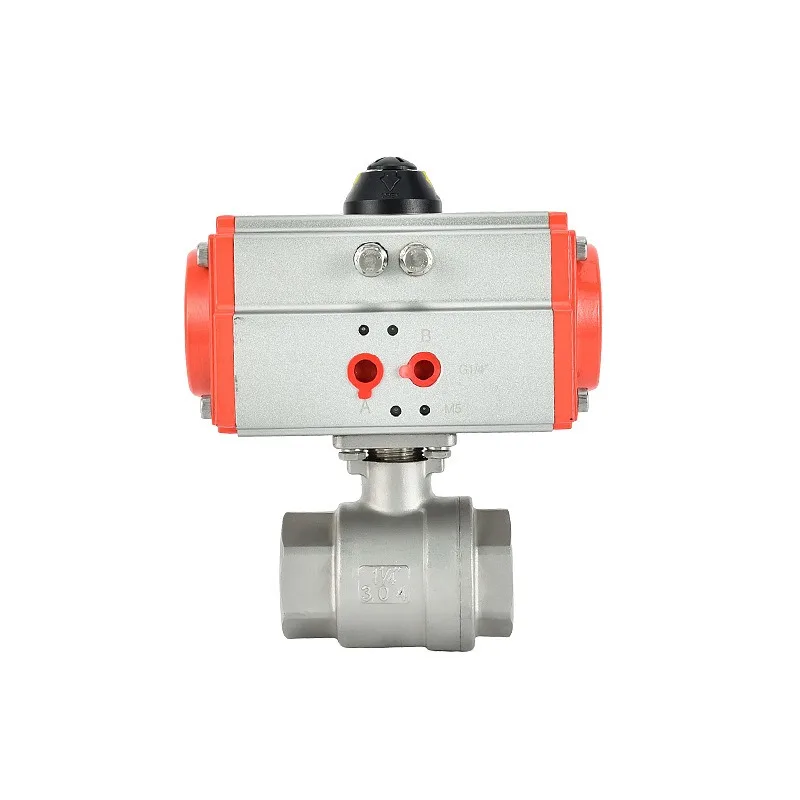 304 Stainless Steel 2 Piece Pneumatic Ball Valve Female Thread Pipeline On-off Fluid Control Fitting Accessory