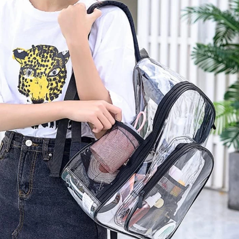 Rucksack wasserdicht transparent Schult asche Mädchen große Kapazität Rucksack solide klare Rucksack Männer Mode transparente Plastiktüte