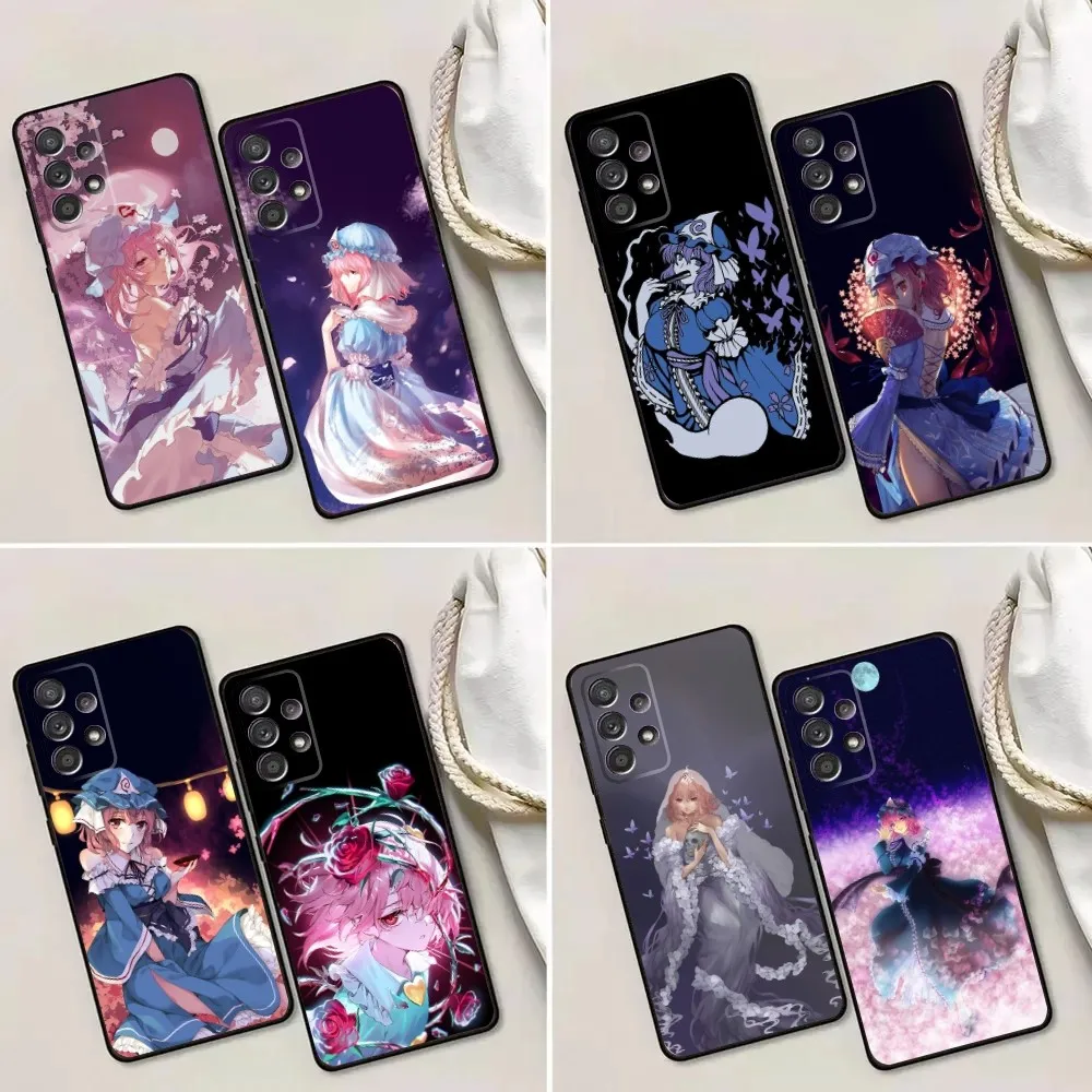 Touhou Project Yuyuko Phone Case For Samsung Galaxy A13,A21s,A22,A31,A32,A52,A53,A71,A80,A91 Soft Black Phone Cover