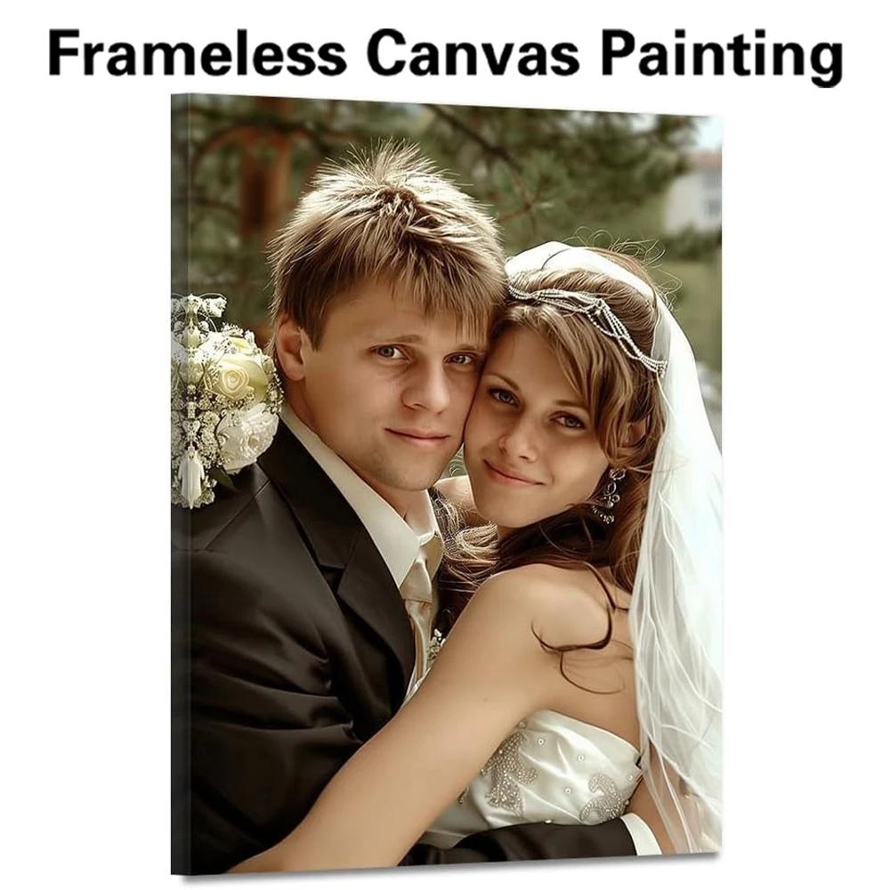 1pc Frameless Personalize Custom Photo marry Decoration Home Canvas Art Wall Pictures Room Decor Lienzos Cuadros Decorativos