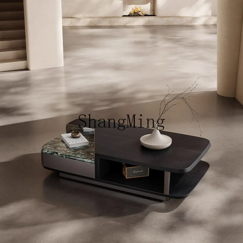 

FG minimalist modern minimalist stainless steel green marble coffee table rectangular premium tea table