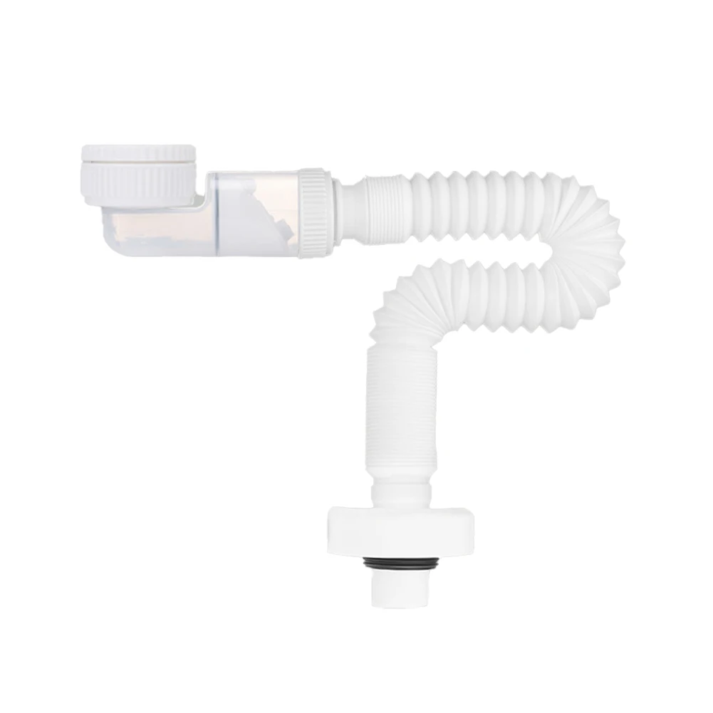 Flexible Adjustable Siphon Drain Hose for G1 1/4 Waste Water Pipe with Replaceable Design for Maintenance Convenience