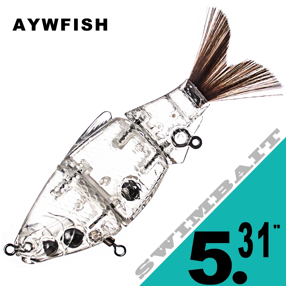 

AYWFISH Неокрашенные шарнирные заготовки для плавания, 13,5 см, 29,5 г, сегменты, рыболовная приманка, сделай сам, большая тонущая приманка для плавания, 3 шт./лот