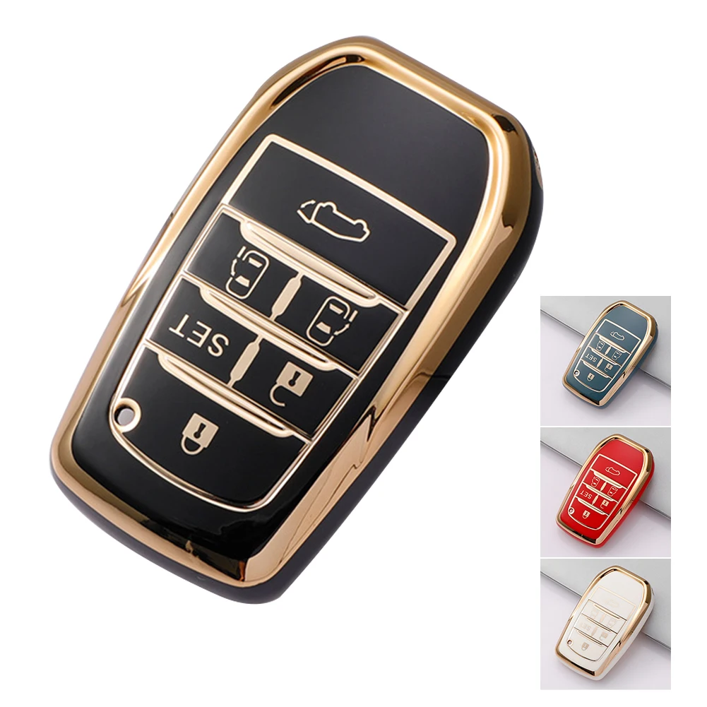 6 Button Car Key Case For Toyota Alphard PREVIA Voxy Noah Esquire Vellfire Harrier Shell Fob Holder Car Key Cover Key Shell