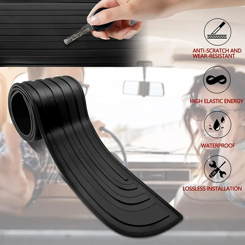 Anti-scratch Car Trunk Door Sill Plate Protector Universal Rear Bumper Guard Rubber Mouldings Pad Trim Cover Strip Car Styling