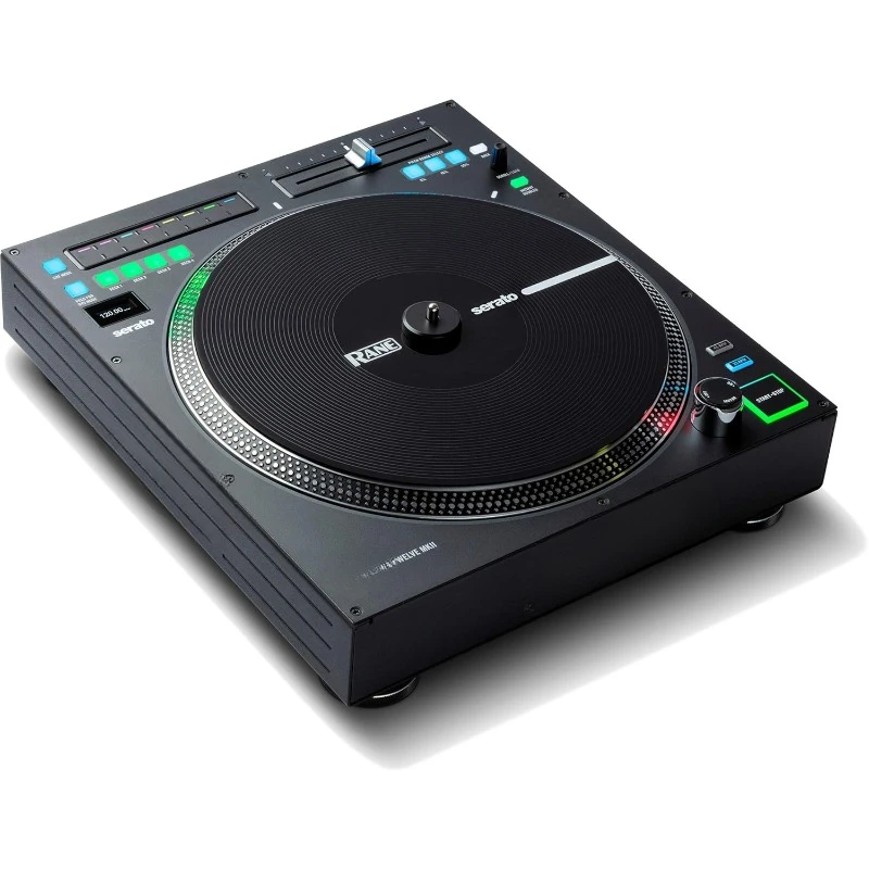 12-Inch Motorized Vinyl Like Turntable with USB MIDI & DVS Control for Traktor, Virtual Serato DJ, Black