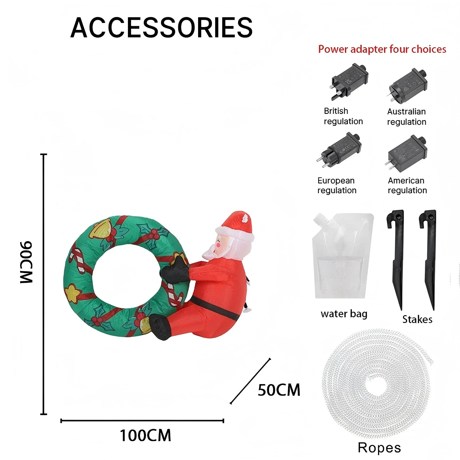 3.28FT لعبة قابلة للنفخ عوامة للسباحة سانتا كلوز مع LED مضاءة عيد الميلاد ساحة حفلة الحديقة الديكور عيد الميلاد لوازم المنزل الحلي هدية #6