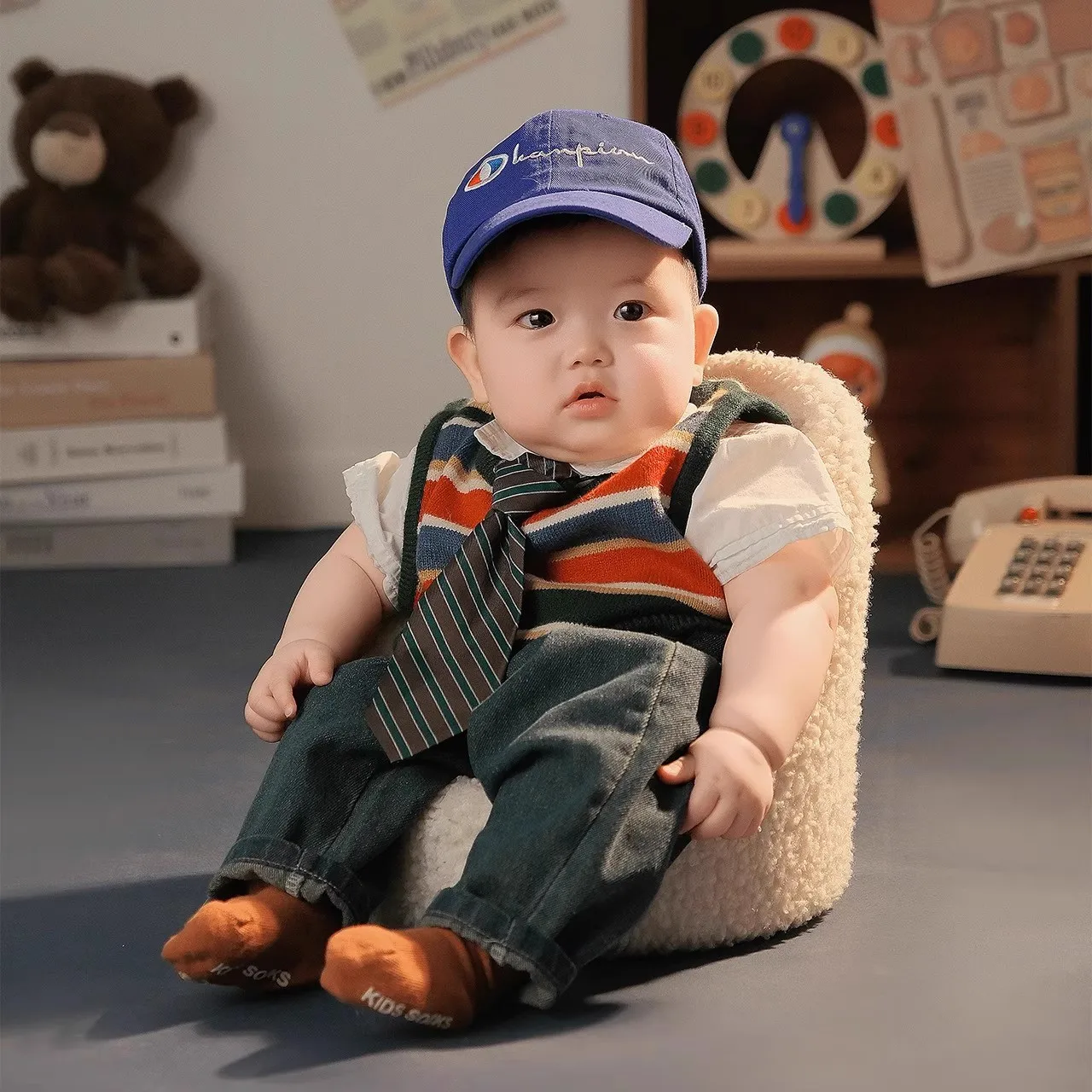 어린이 사진 의류 아기 세 사진 사진 의류 스튜디오 사진 테마 소품 아기 코스프레