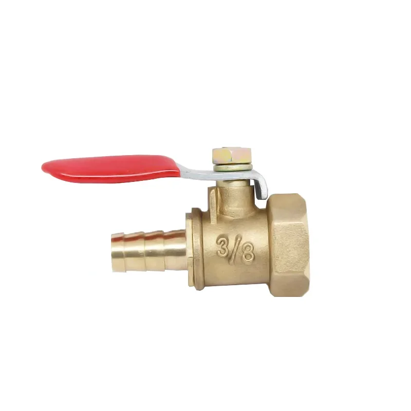 10pcs 1/8'' 1/2'' 1/4'' Female Thread Ball Valve Hose Barb Connector Joint Copper Pipe Fitting Coupler Adapter 4-12mm