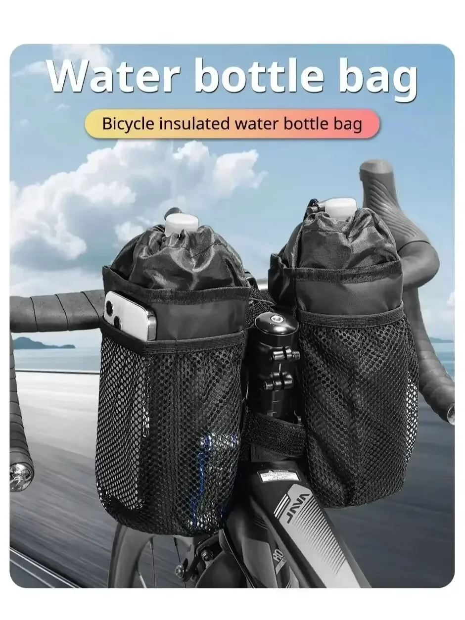 AliExpress OFFBONDAGE Bicycle Bag Bike Bottle Holder Handlebar Stem Thermal Bag with Mesh Pocket Coffee Cup Holders Cycling Water Bottle Carrier Bag