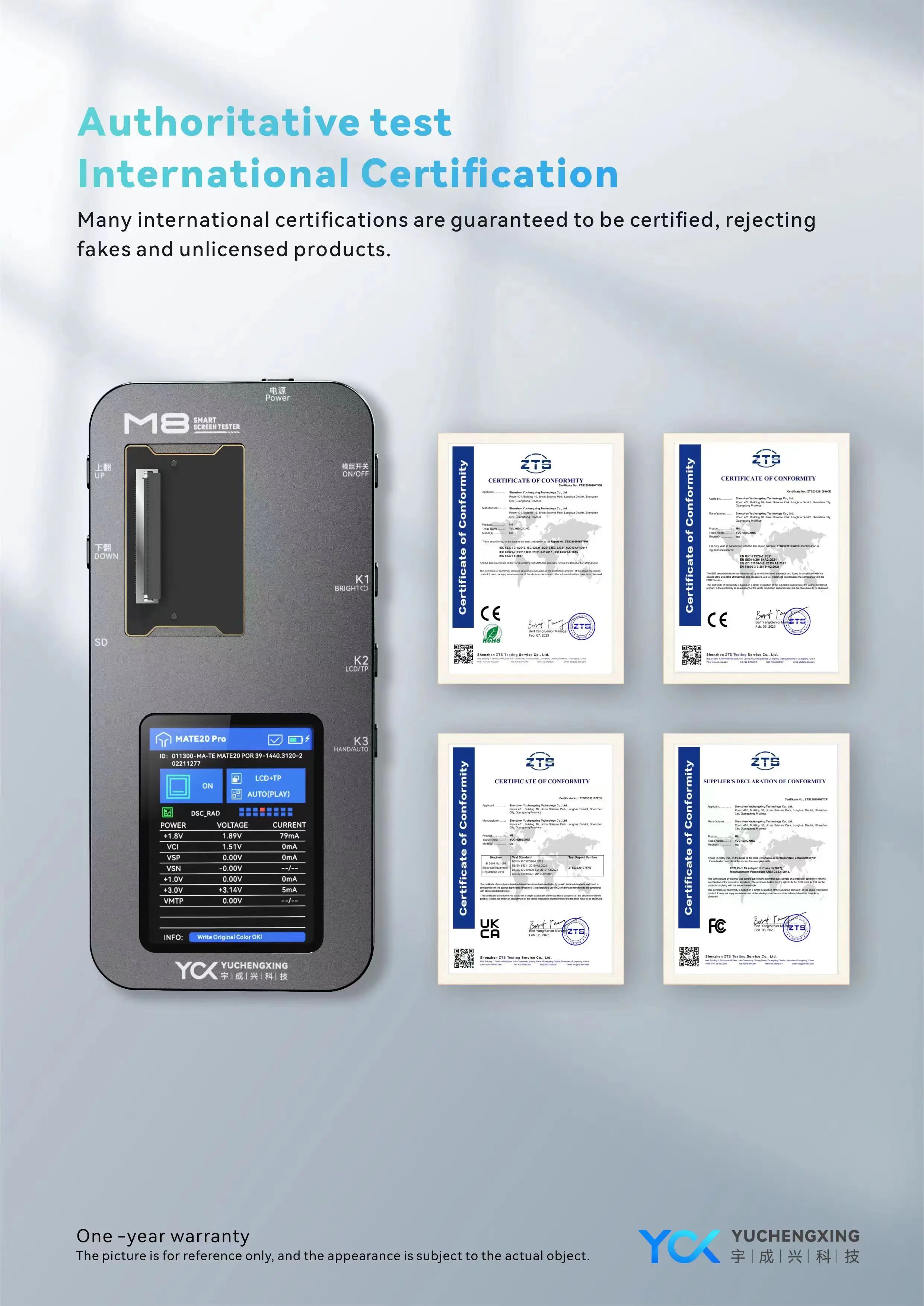 YCX M8 LCD Testing Programmer For iPhone Samsung  MOTO OPPO VIVO XIAOMI Series CheckTrue Tone OLED Screen and 3D Touch Testing