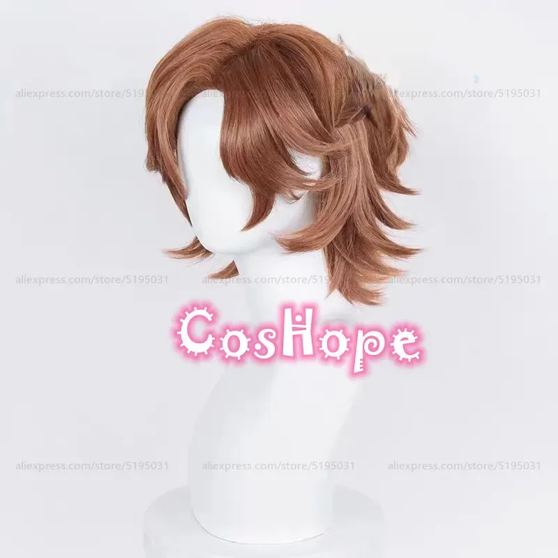 Madara Mikejima 코스프레 가발, 다크 브라운 빨간색 가발, 애니메이션 코스프레, 내열성 합성 가발, 할로윈, 37cm