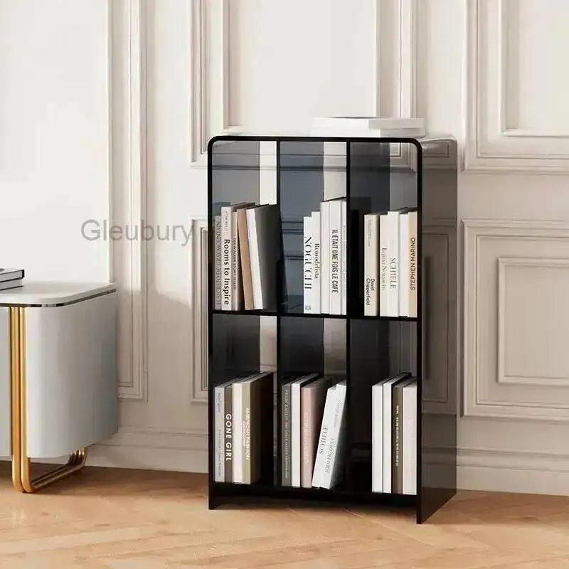 Stylish Shelf Bookshelf Storage Modern Black Grid for Living Room Home Office Decorative Organizer Durable Home Furniture