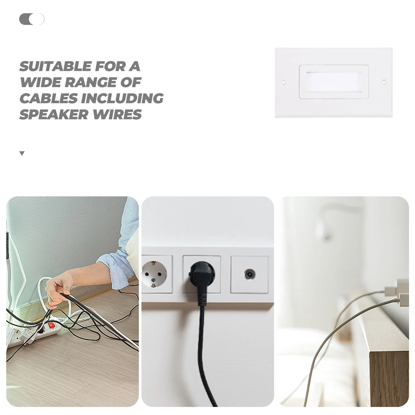 

Brush For Plate Covers Cable Management Pass Through Panel Cord Hider For Wall Mount Wall Cable Organizer Small Light Abs