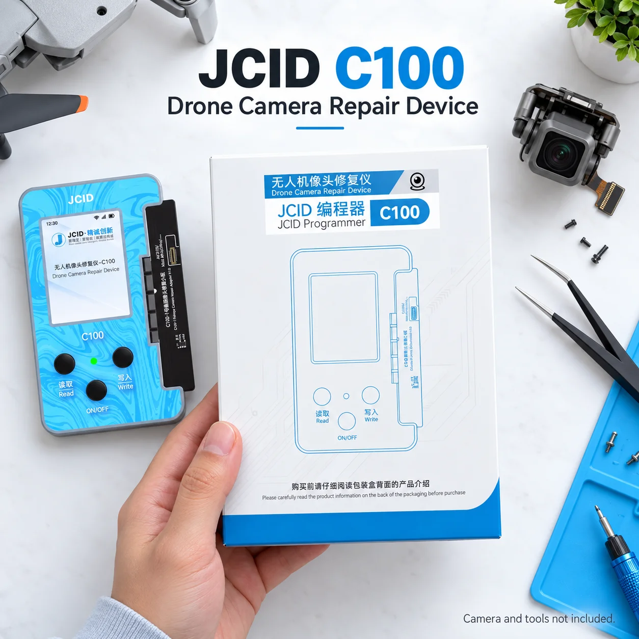 JCID C100 Drone Camera Flex Repair Programmer One Click Data Repair Stable Read Write Function with Air3 Air3S Mini4Pro Mini5Pro