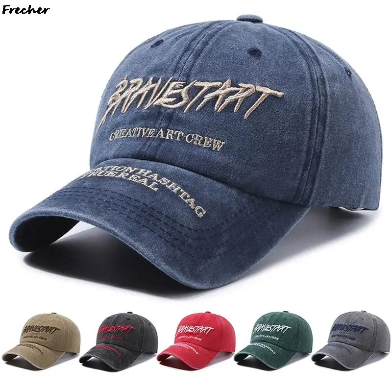 Street Hip Hop Fitted Hats for Women Men Vintage Jeans Baseball Cap Adjustable Belts Snapback Hat Ripped Trucker Cap Casquette 