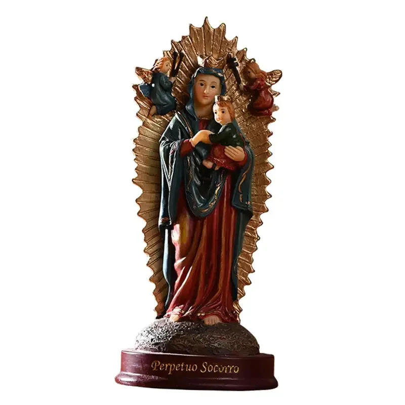 Our Lady Blessed Mary Resin Statue 6 Inch, Religious Figurine for Garden Patio Outdoor Decor, Home Prayer Gift