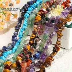 5-8mm Naturgemeinschaft Stein Unregelmäßigen Quarz Amethyst Kies Perlen Freeform Chip Tiger Auge Für Schmuck Machen Diy Armband halskette 15