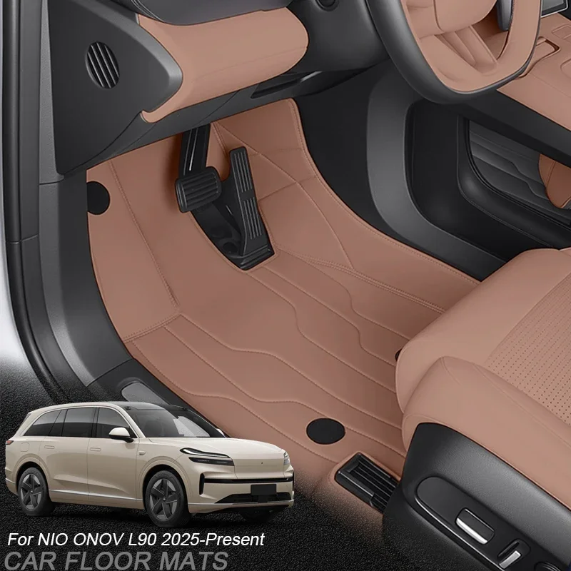 Custom Nappa Leather For NIO ONOV L90 2025-Present Anti-Slip Car Foot Protect Mat Auto Luxury Waterproof Floor Pad Accessory