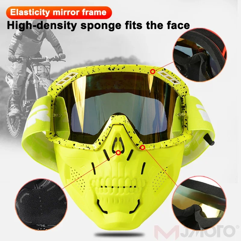 2025 Versatile Use: Ideal for motocross, skiing, rallies, and outdoor sports; includes clear lens, tear-off film and storage bag