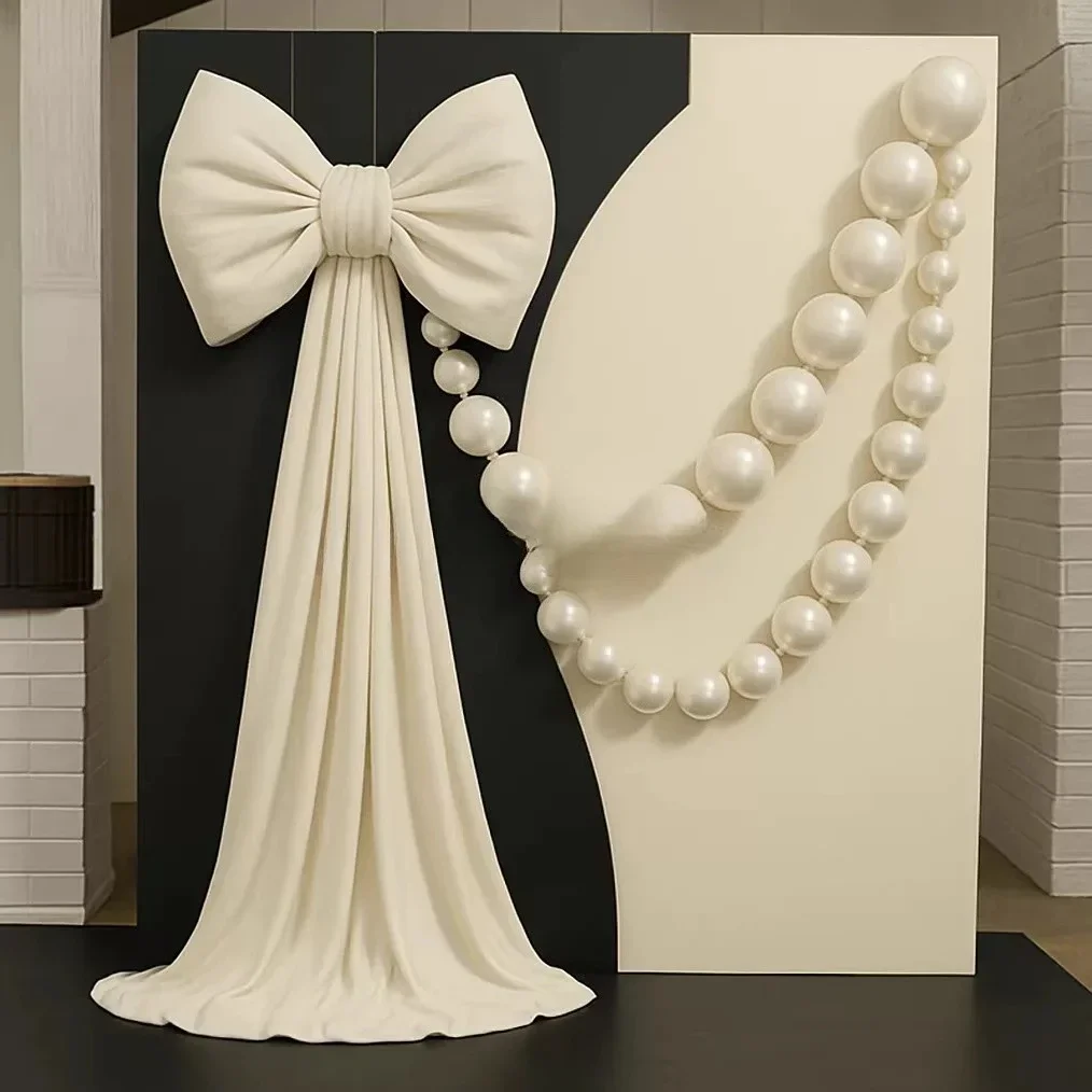 Large Bow Decoration Proposal Birthday Decoration Props Finished Velvet Satin Trailing
