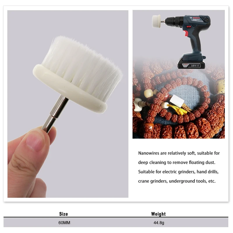 Soft Drill Power Brush Head Smooth Surface Cleaning Brush for Sofa Carpet and Car Interior Cleaning, Powerful and Durable