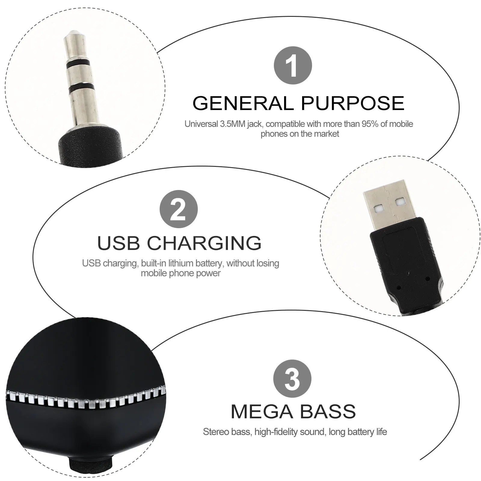 

Universal Mini 3.5Mm Soundbox Plug-In Portable Phone Speaker Computer Amplifier Black Inline Loudspeaker Long Life