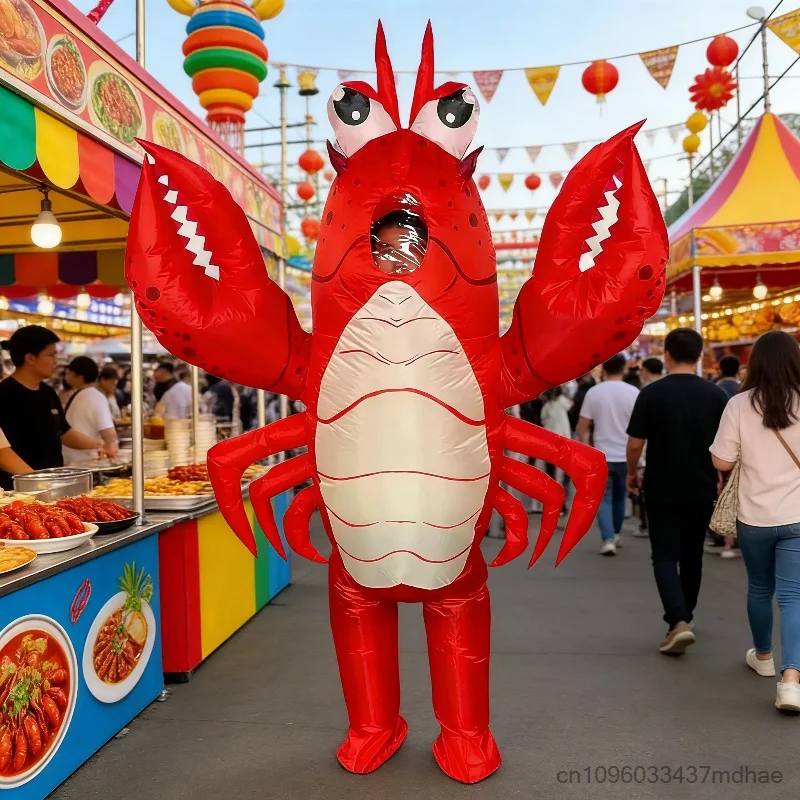 

Adult Crayfish Inflatable Outfit Carnival Festival Food Party Theme Stage Performance Cosplay Costumes for Men Women
