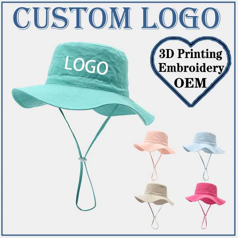 Custom Cotton Bucket Hat Outdoor Sport Solid Color Matching Rope Fisherman Hat For Men And Wome