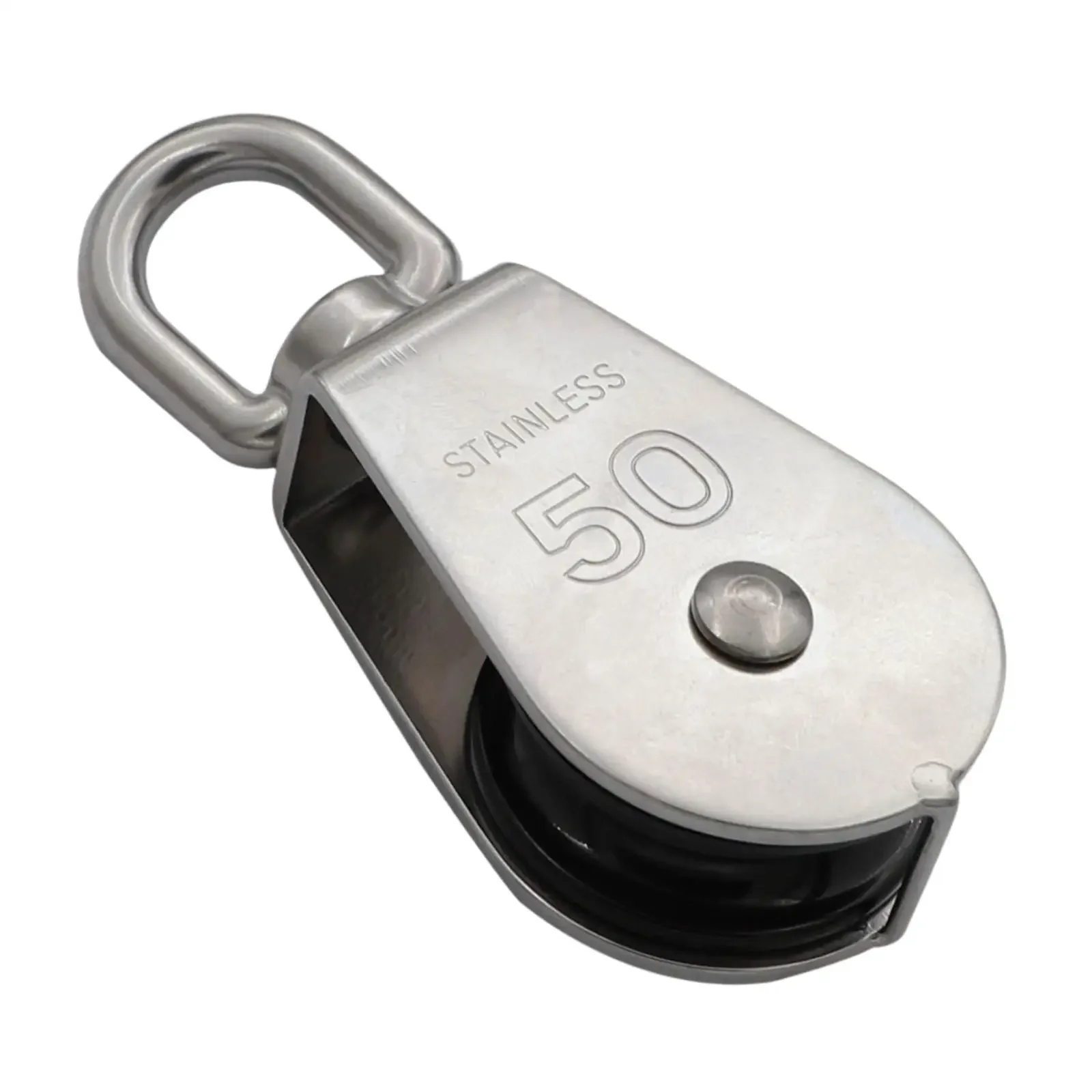 Single Pulley Block for Lifting Portable Lightweight Sturdy Hardware Wire Rope Hanging Heavy Duty Swivel Pulley Stainless Steel