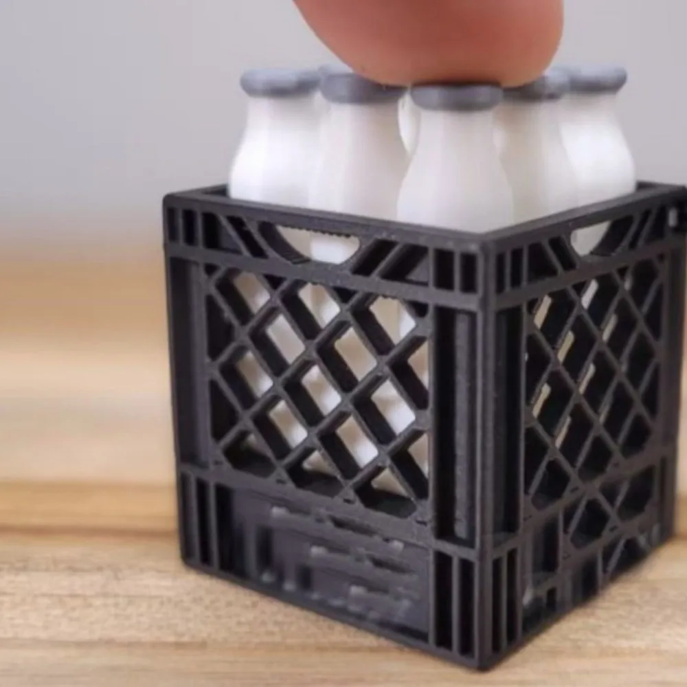 Creative 3D Printed Soda Crate Clicker Keychain Novelty Funny Mini Crate Click Plastic Lifelike Squeeze Fidget Office Worker