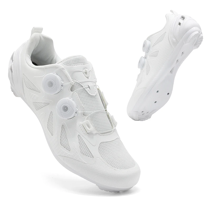 

Road Cycling Shoes Men Breathable Self-Locking Cleat Non-slip Speed Bicycle Shoes Women Outdoor Racing Sneaker Lightweight White
