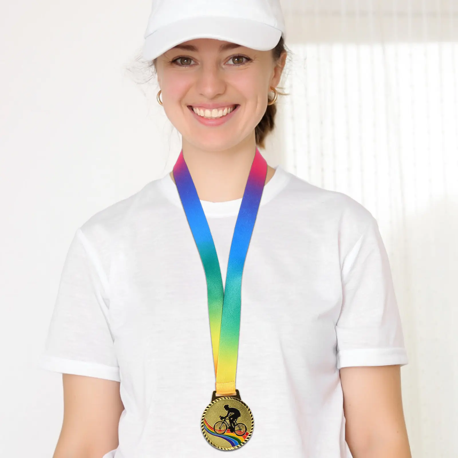 

Элегантная велосипедная медаль из цинкового сплава золотого цвета для велогонок, соревнований и спортивных наград