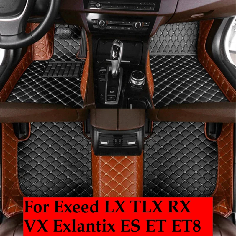 Alfombrillas personalizadas OMANE para coche Exeed LX TLX RX VX Exlantix ES ET ET8, alfombras de cuero para pies, a la moda