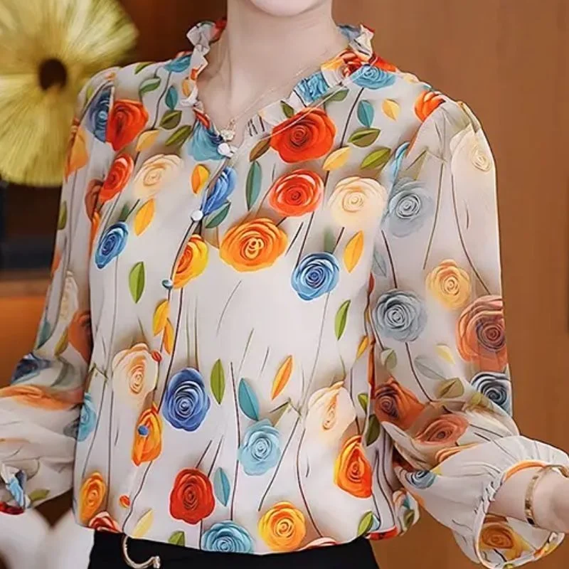 Spring and Autumn New Noble Shirt Women's Thin Mom's Fashion Cover Loose Middle Aged and Elderly All Matchlegant Top