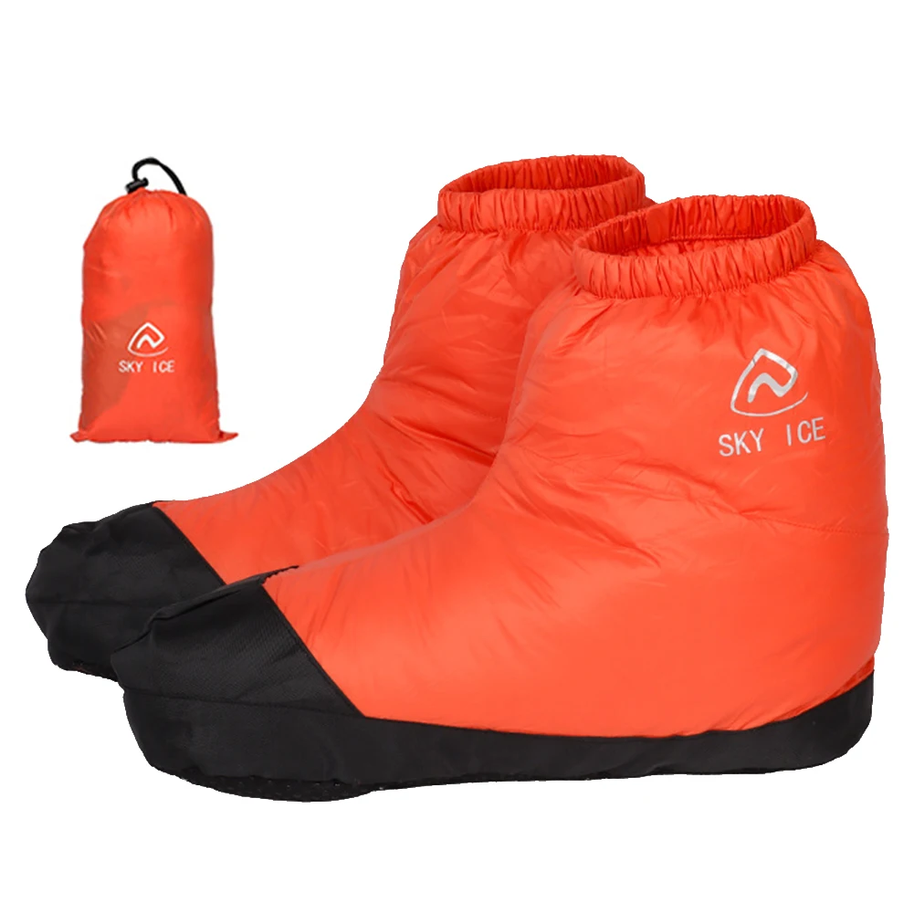 Down Booties Socks Ultralight Warm Tent Footwear Windproof Waterproof for Winter Outdoor Camping Hiking