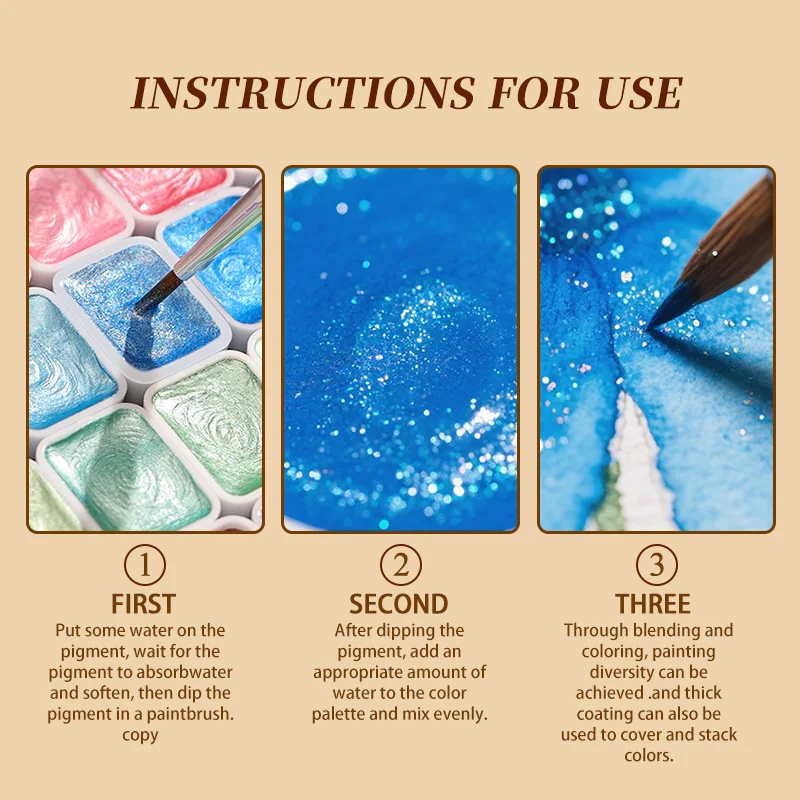 60 色の真珠光沢のある固体水彩顔料セット描画絵画用グリッターネイルパウダー DIY ネイルアート作成用品