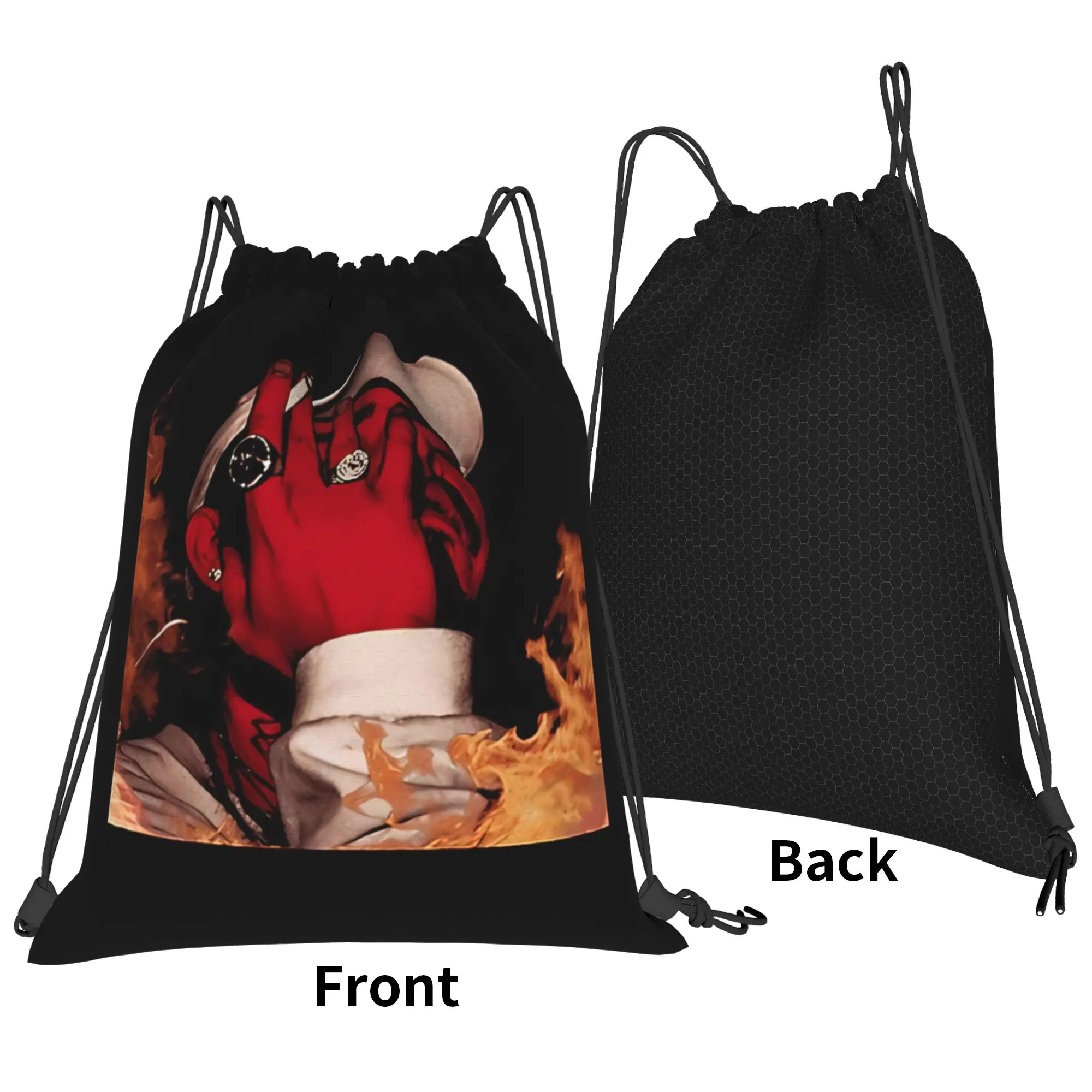 Post Malone western country rap Portable Hiking Riding Gym Drawstring Storage Sporty Backpacks