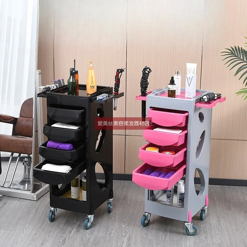 Pink Trolley Beauty Salons Furniture Cosmetologist Makeup Trolley Hospital Tattoo Professional Hairdressing Spa Auxiliary Cart