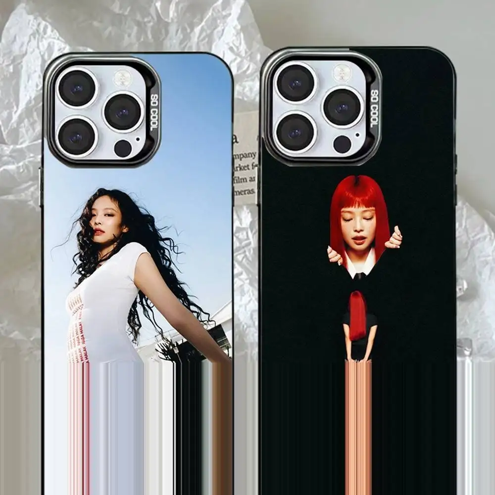

Singer J-Jennie-S Phone Case For iPhone 16,15,14,13,12,11,Pro,Max,Plus,Mini,XS,SE Anti Fall Black Matte Hard Bumper