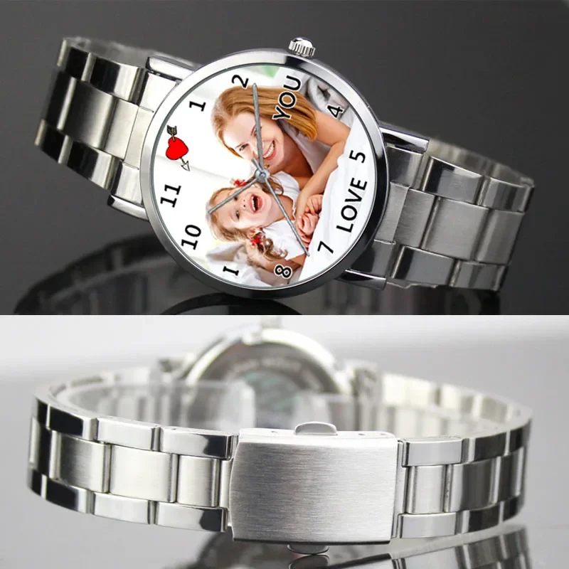 Customized Image Watch DIY Custom Photo Wallet Watches engraving picture purse personalized gift for birthday girl boy friend